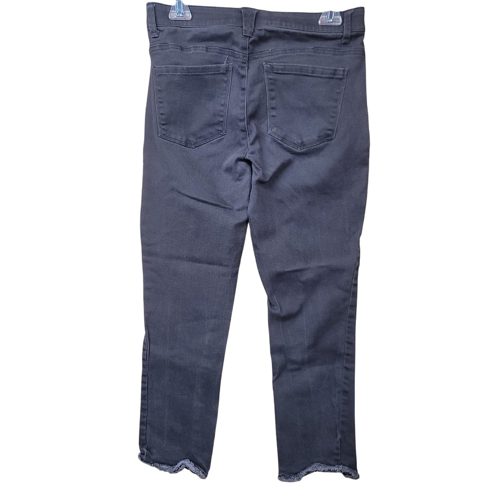 Democracy Ab Technology Slim Leg Jeans Charcoal Grey Frayed Hem Womens‎ Sz 6